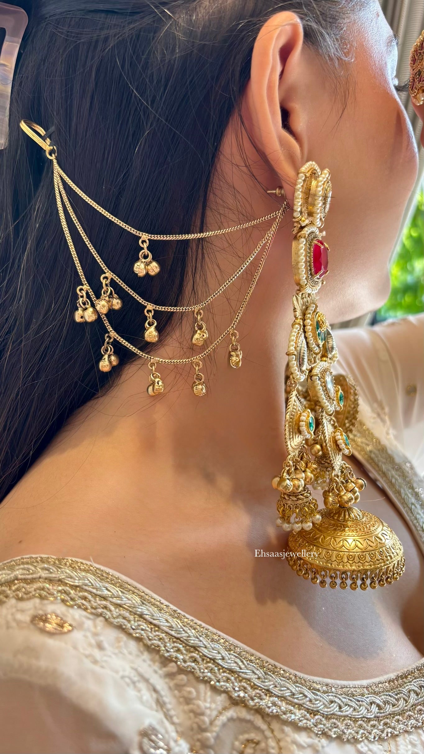 Zarna Jhumkis with Earchain