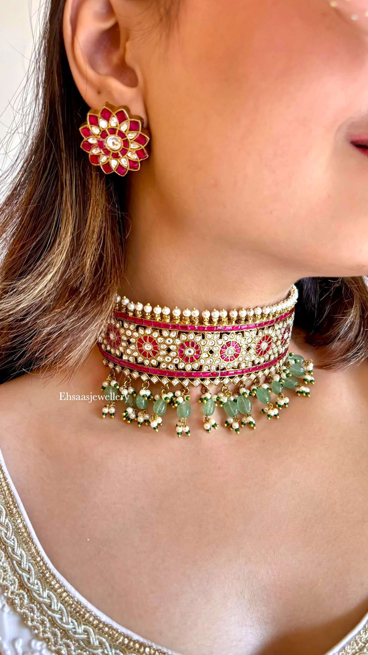 Noor Mahal Necklace with Earrings