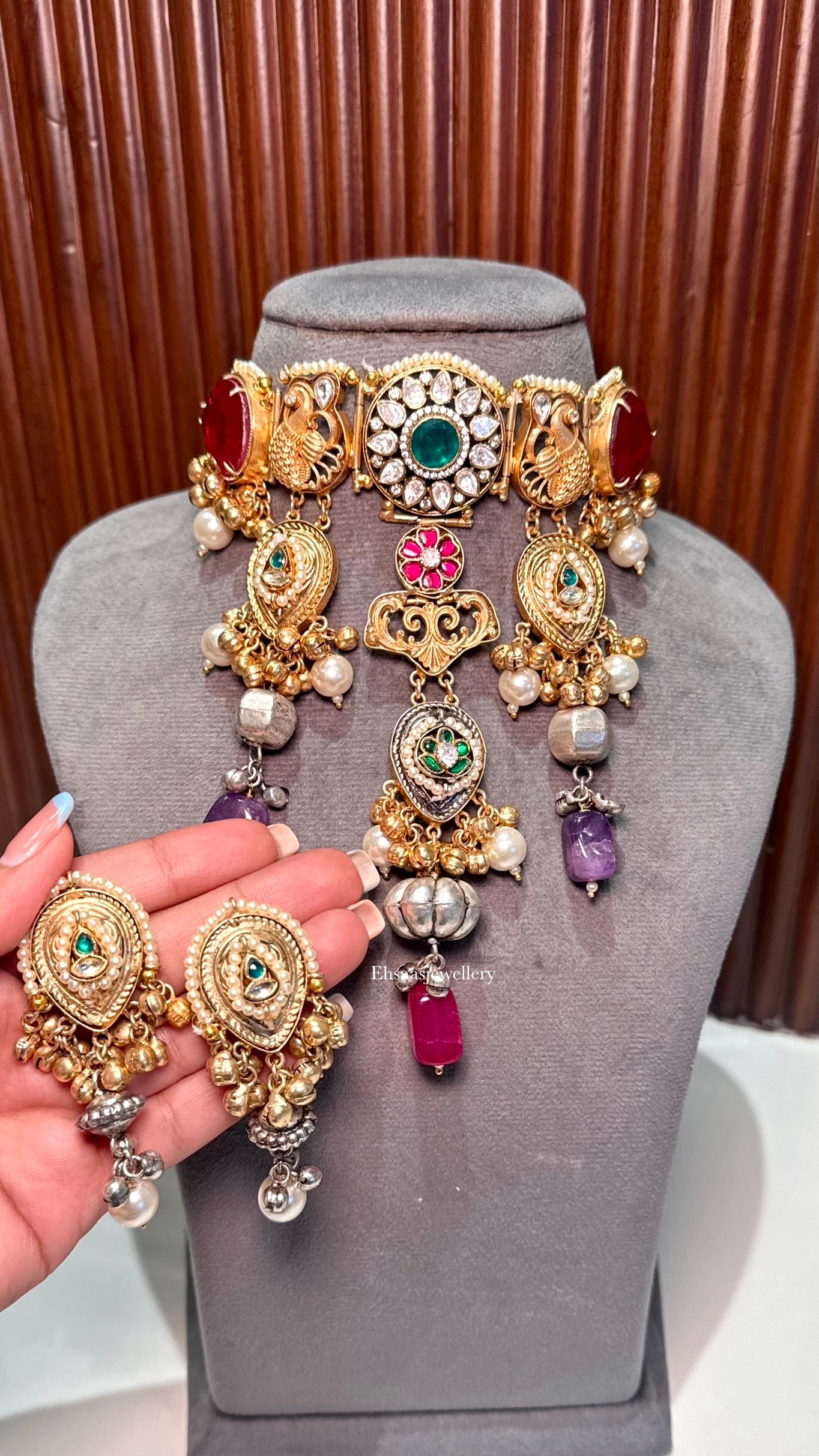 Shabnam Necklace with Earrings