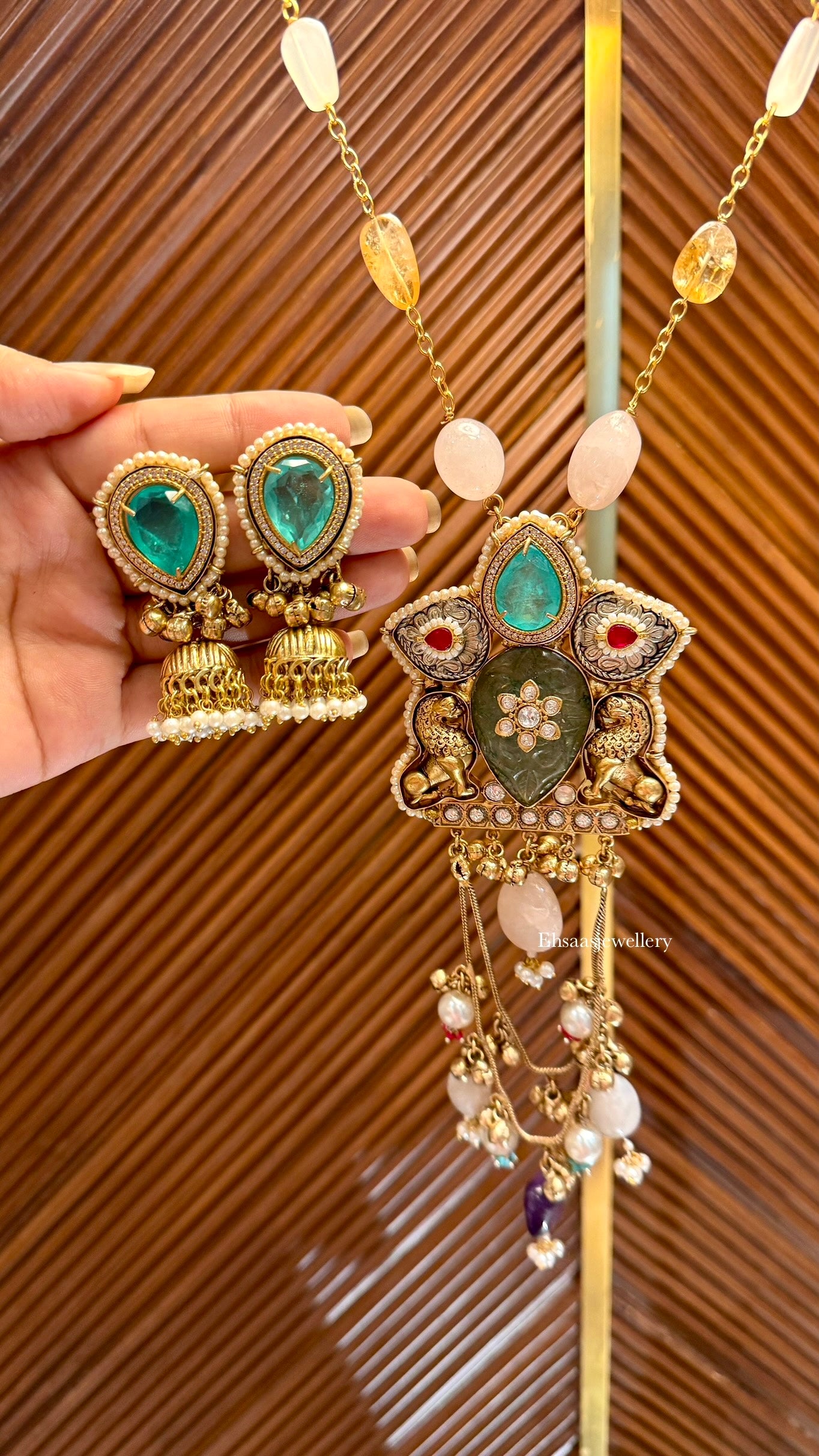 Gulzaar-long-Necklace with Earrings