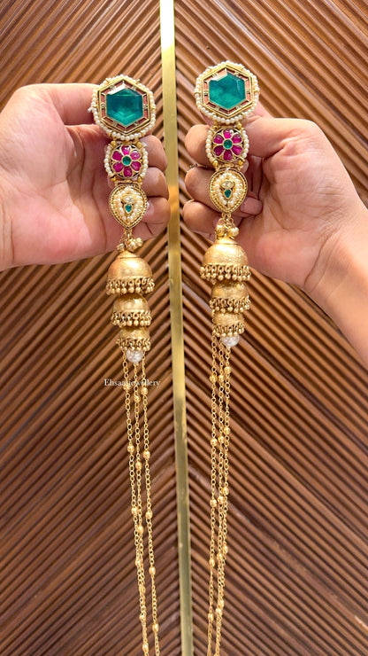 Leheriya Earrings with Necklace 2.0