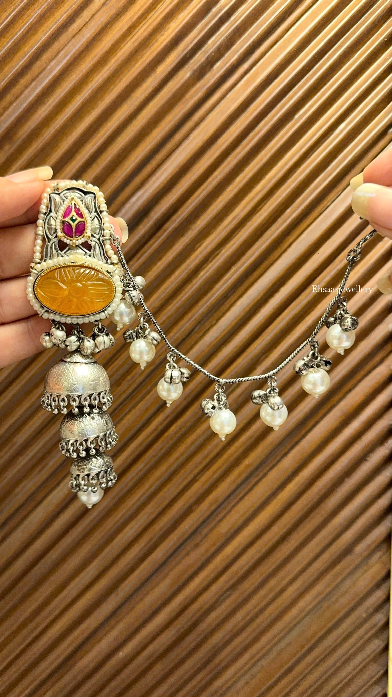 Devangana Jhumkis With Kaanchain