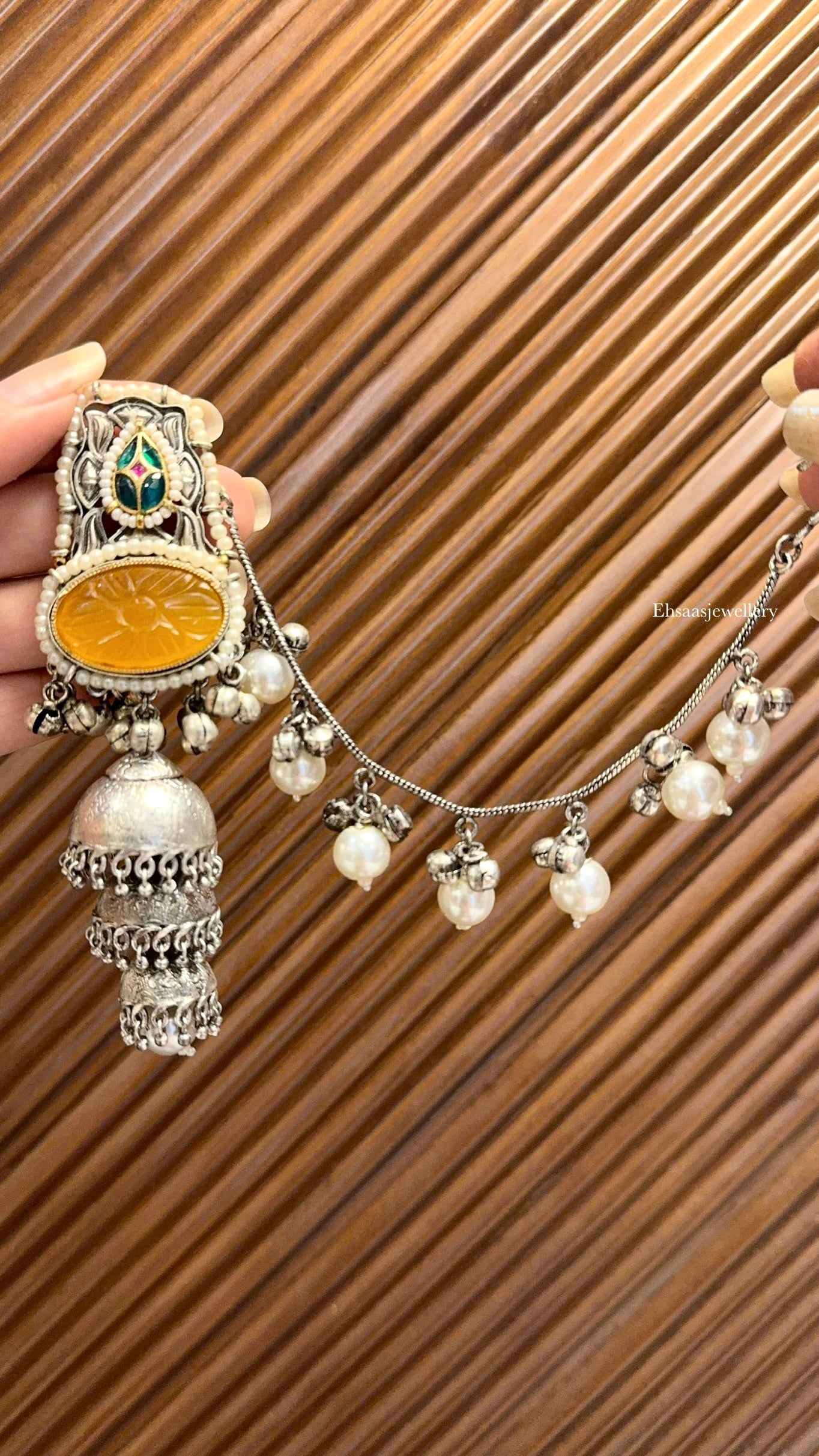 Devangana Jhumkis With Kaanchain