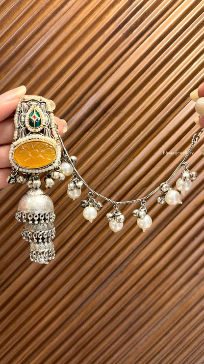 Devangana Jhumkis With Kaanchain