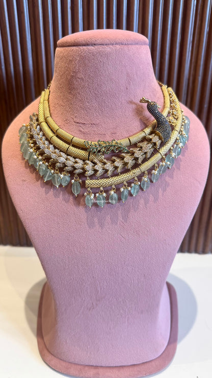 Royal Peacock Diamond Cocktail Necklace