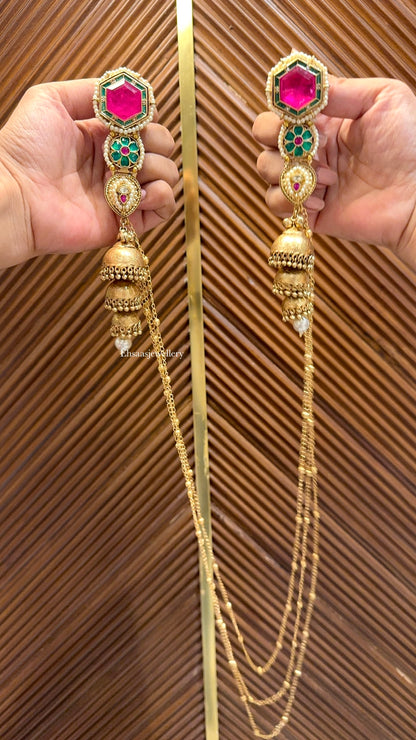 Leheriya Earrings with Necklace 2.0