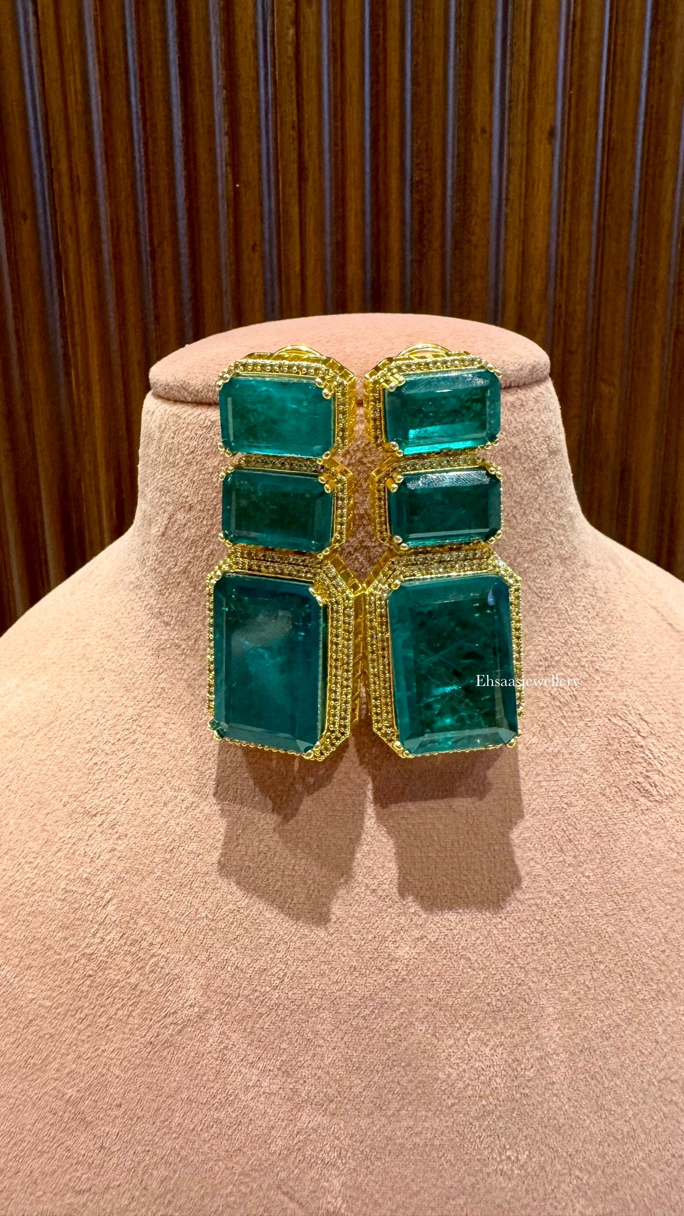 Alaya Emerald Designer Earrings
