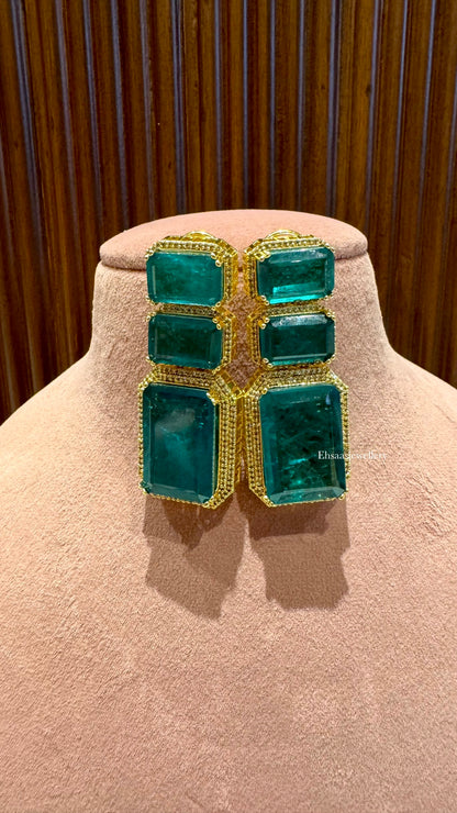 Alaya Emerald Designer Earrings