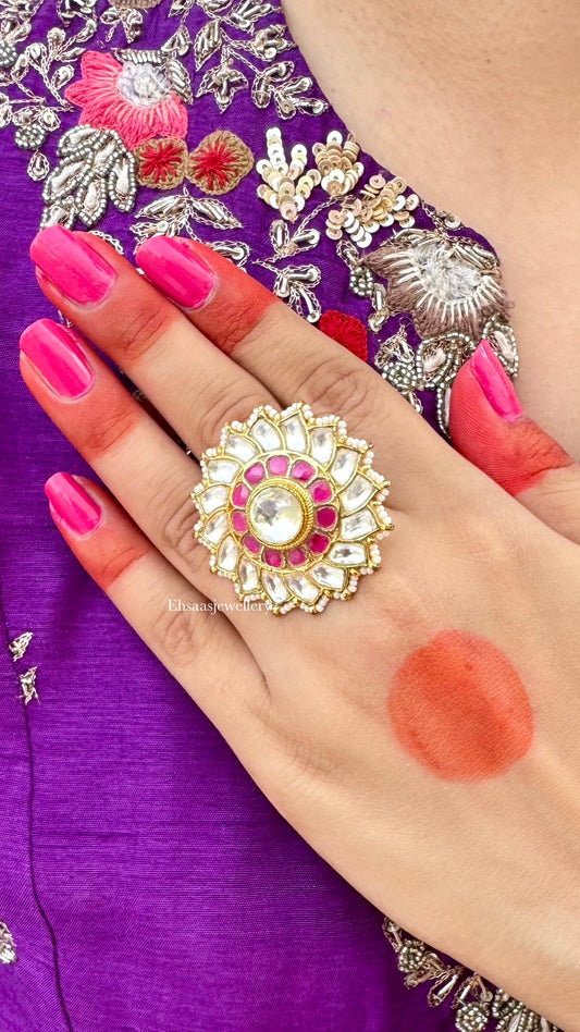 Sajni Pachi Kundan Rings