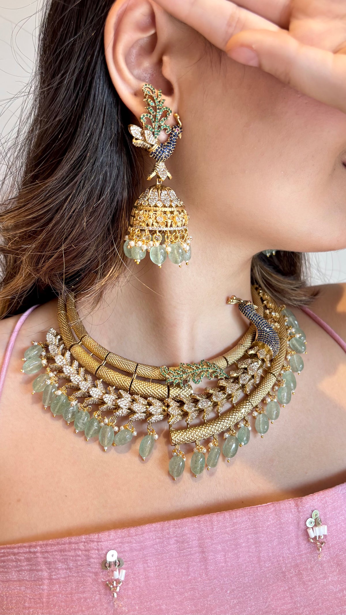 Royal Peacock Diamond Cocktail Necklace