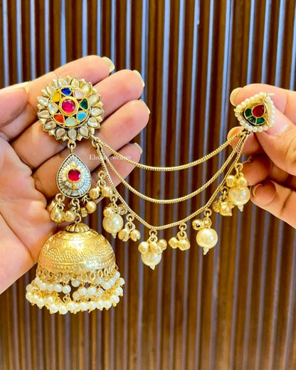 Gulnaar Jhumkis With Earchain