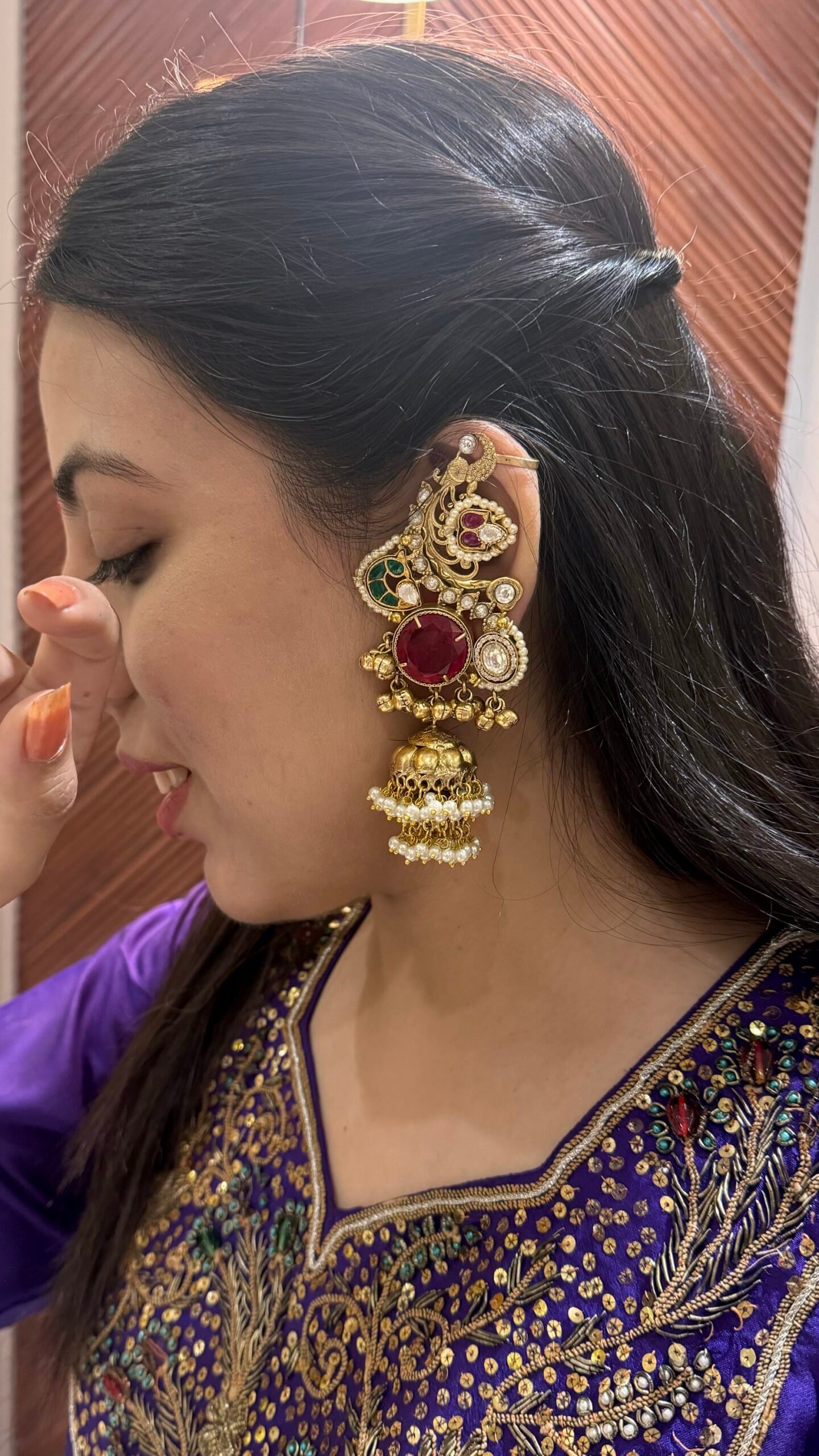 Peacock Kaanphool Jhumkis