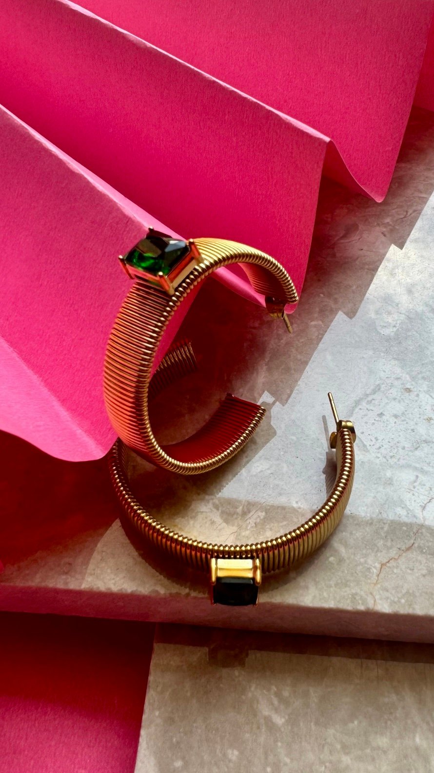 Iris Wired Hoops -Green