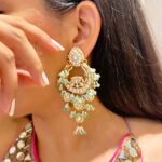 Ishana Polki Chandballis - Mint Green