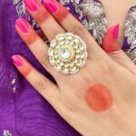 Vasudha Pachi Kundan Ring