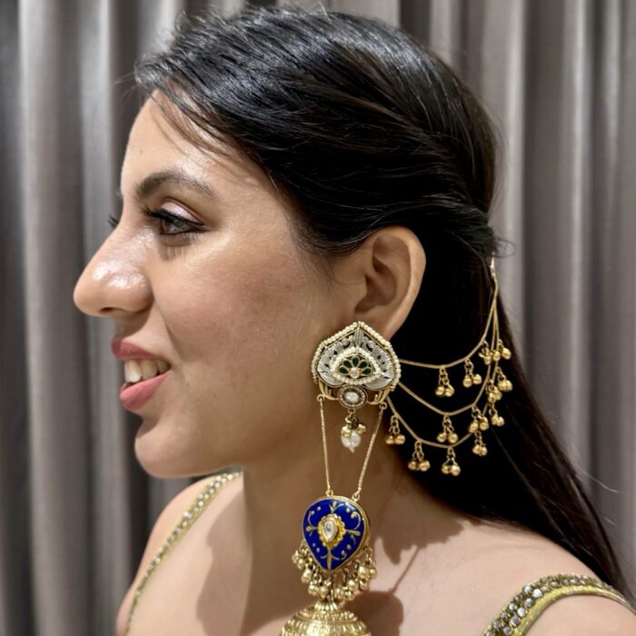Kashish Jhumkis With Ghungroo Earchain