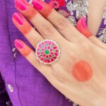 Gulabo Pachi Kundan Ring