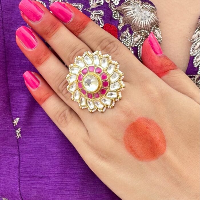 Sajna Pachi Kundan Ring