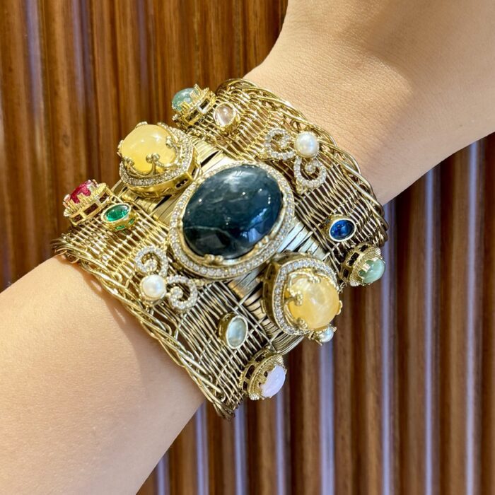 Chitrangada Handcuff/Bracelet-Black Yellow