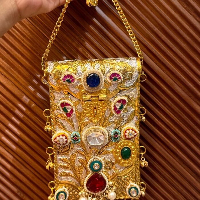 Sundari Hand Bag-Blue Red