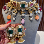 Ruhaniyat Necklace With Earrings-Green