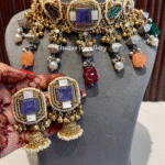 Ruhaniyat Necklace With Earrings-Purple