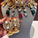 Ruhaniyat Necklace With Earrings-Yellow