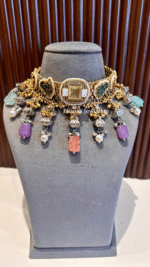 Ruhaniyat Necklace With Earrings-Yellow - Image 5