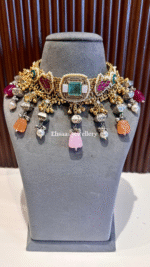 Ruhaniyat Necklace With Earrings-Mint Green - Image 2