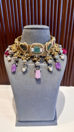 Ruhaniyat Necklace With Earrings-Mint Green - Image 5