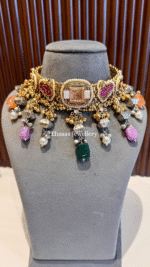 Ruhaniyat Necklace with Earrings-Peach - Image 2